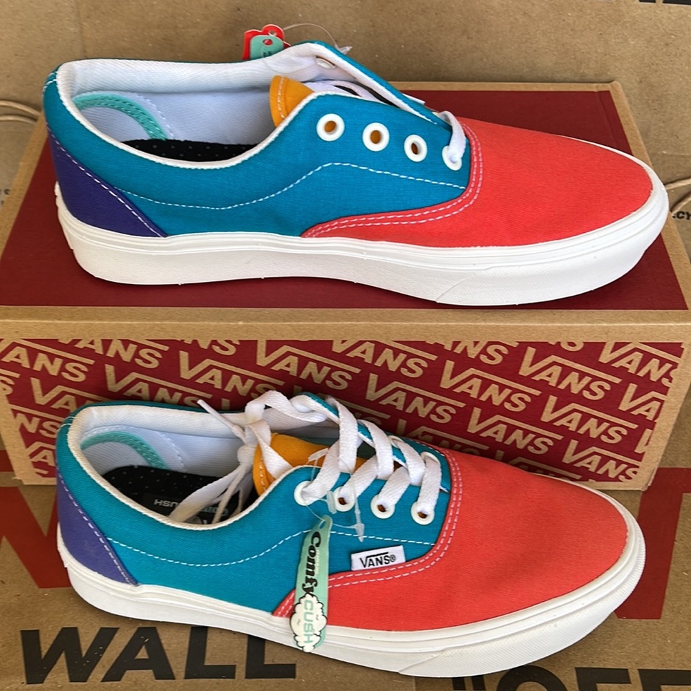 Vans Comfycush Era Multi Block Multi/True White sneakers WMNS - Picture 3 of 16